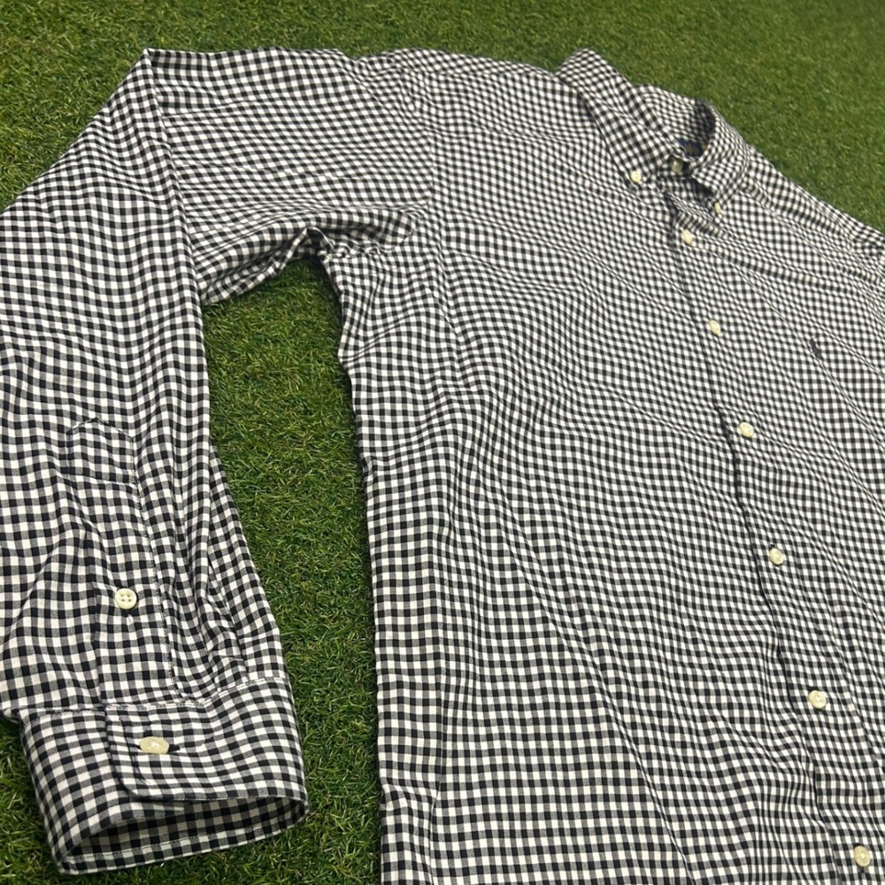 Polo Ralph Lauren Mens Classic Fit Gingham Button Down Shirt Navy White LG - Picture 3 of 6